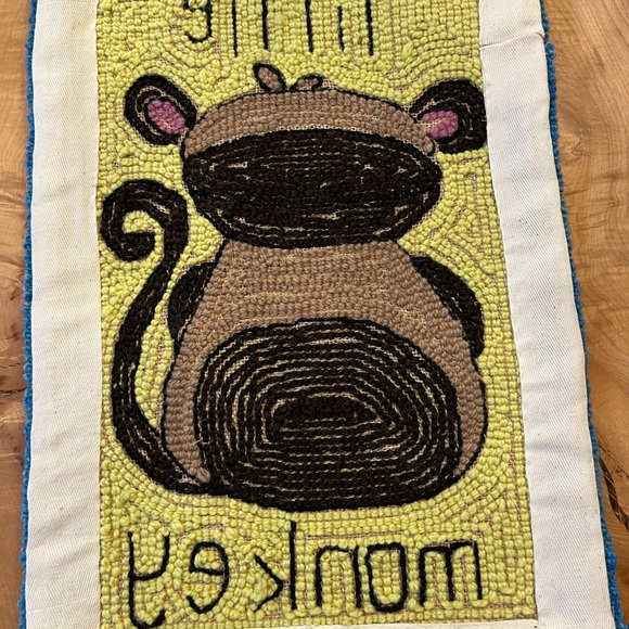 Little Monkey rug hooking piece - Picture 2 of 2